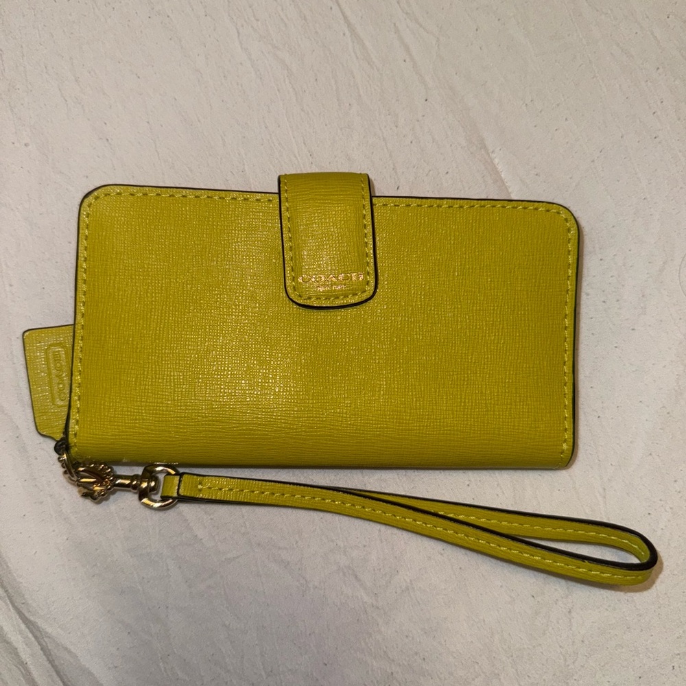 Coach Lime Green Wristlet Wallet